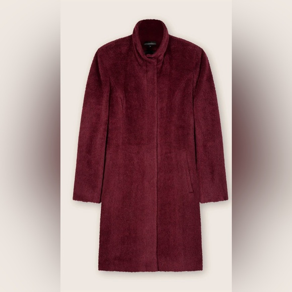 Sofia Cashmere Stand Collar Shaped Alpaca & Wool Blend Coat NWOT Size 14 - Picture 4 of 14